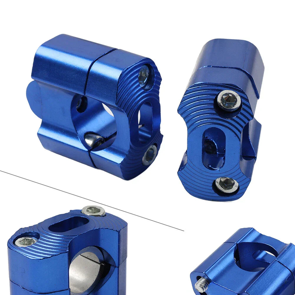 Fat Bar Mount Clamps Risers Adaptor 7/8 to 1-1/8 for Dirt Pit Bike ATV Blue