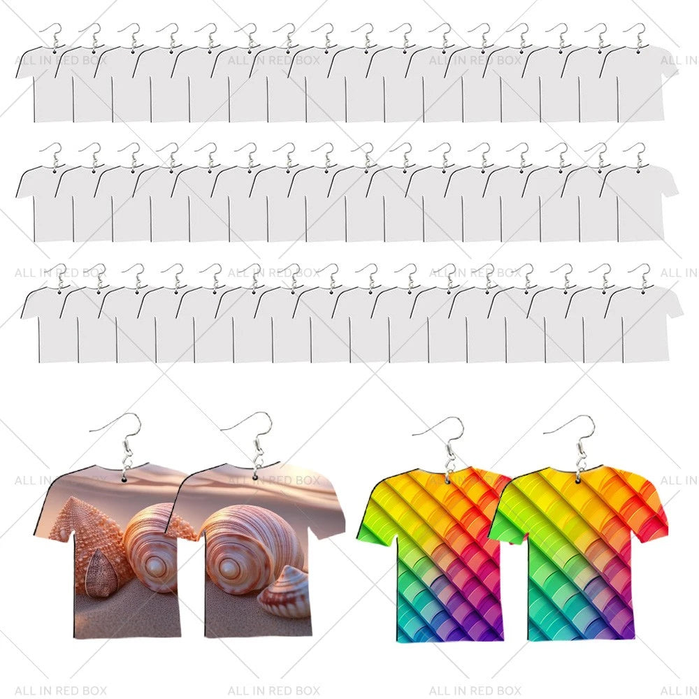 48PCS Double-Sided MDF Football Shirt Earring Blanks for DIY Jewelry