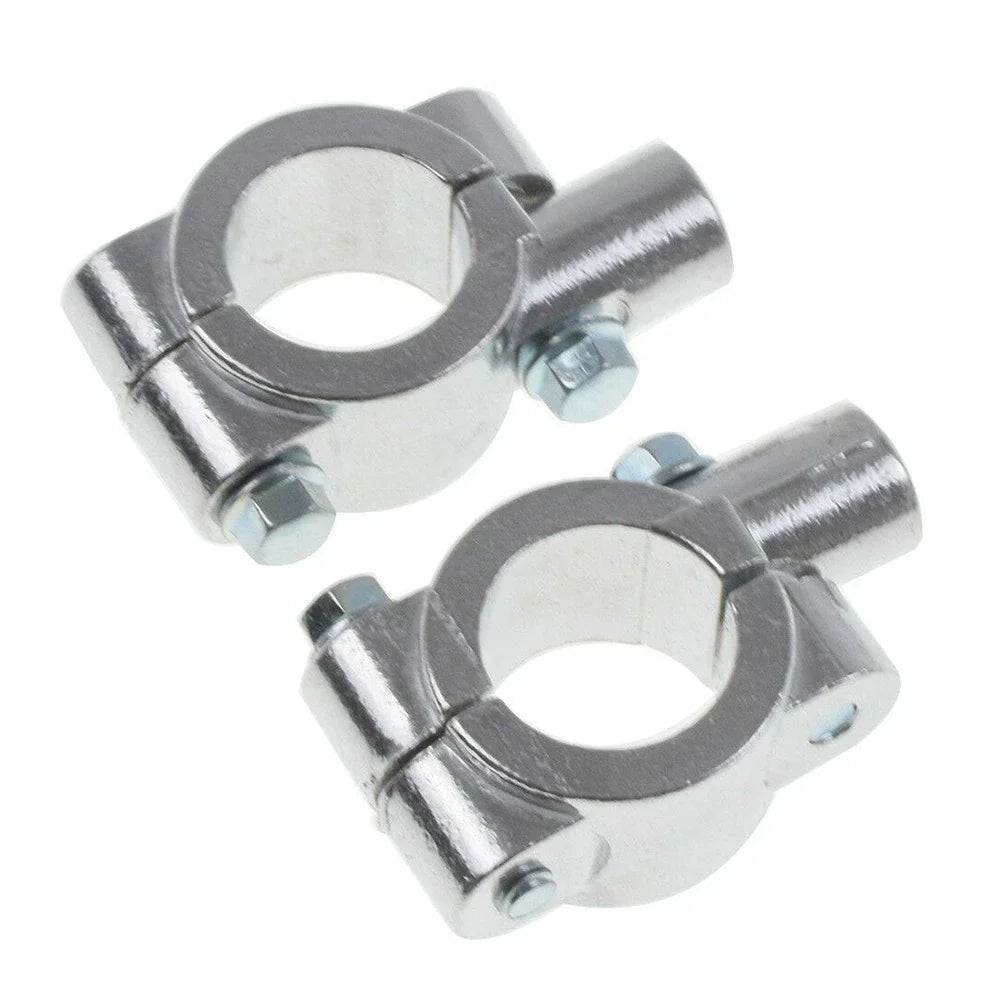 22MM 8mm Handlebar Mirrors Mount Holder Clamp for Motorcycle Chrome