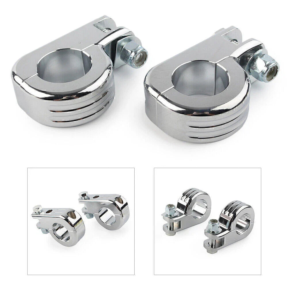 1.5" Chrome Highway Foot Pegs for Harley Touring Road King (2009-2023)