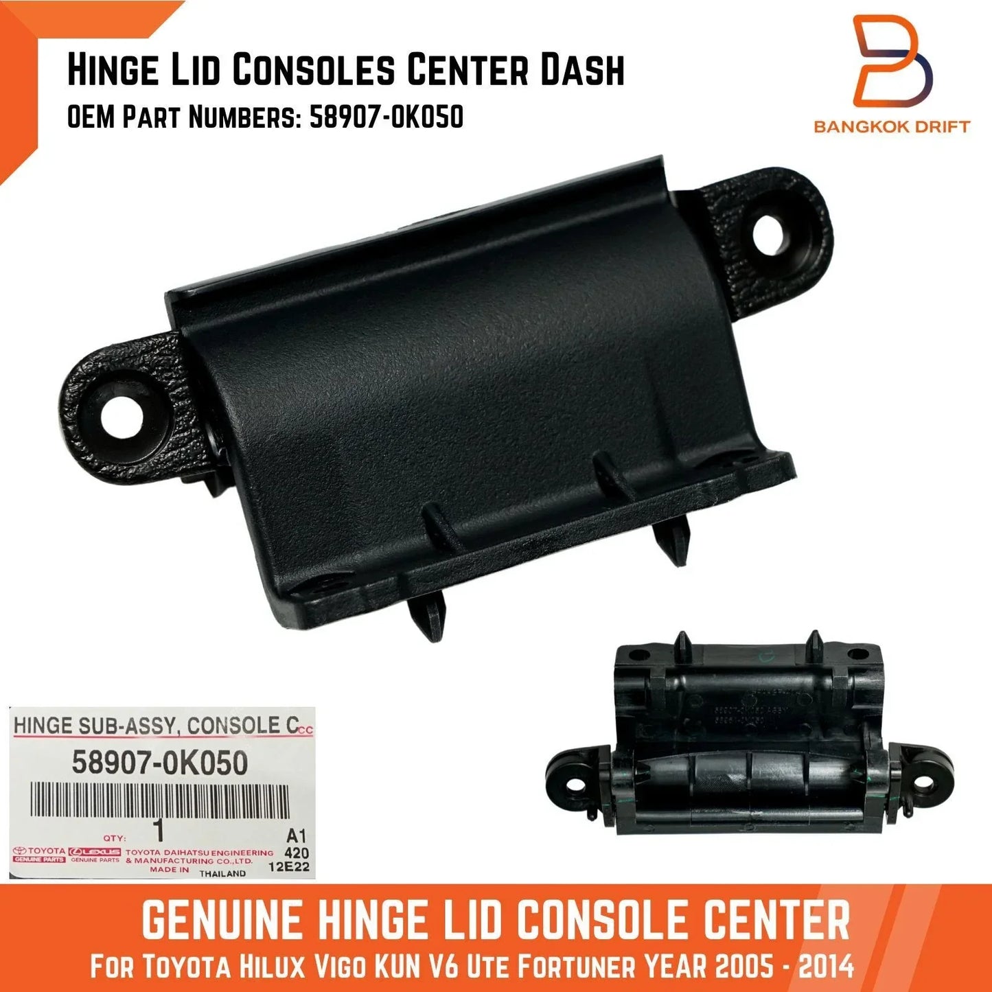 Genuine Armrest Console Box Hinge for Toyota Hilux Fortuner (2005-2015)