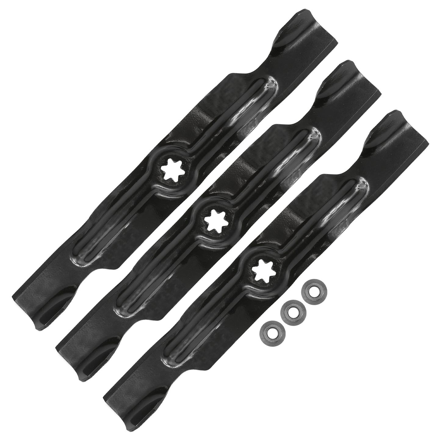 Deck Blade and Nut Replacement for Troy-Bilt Mustang RZT 50 (2008–2018)