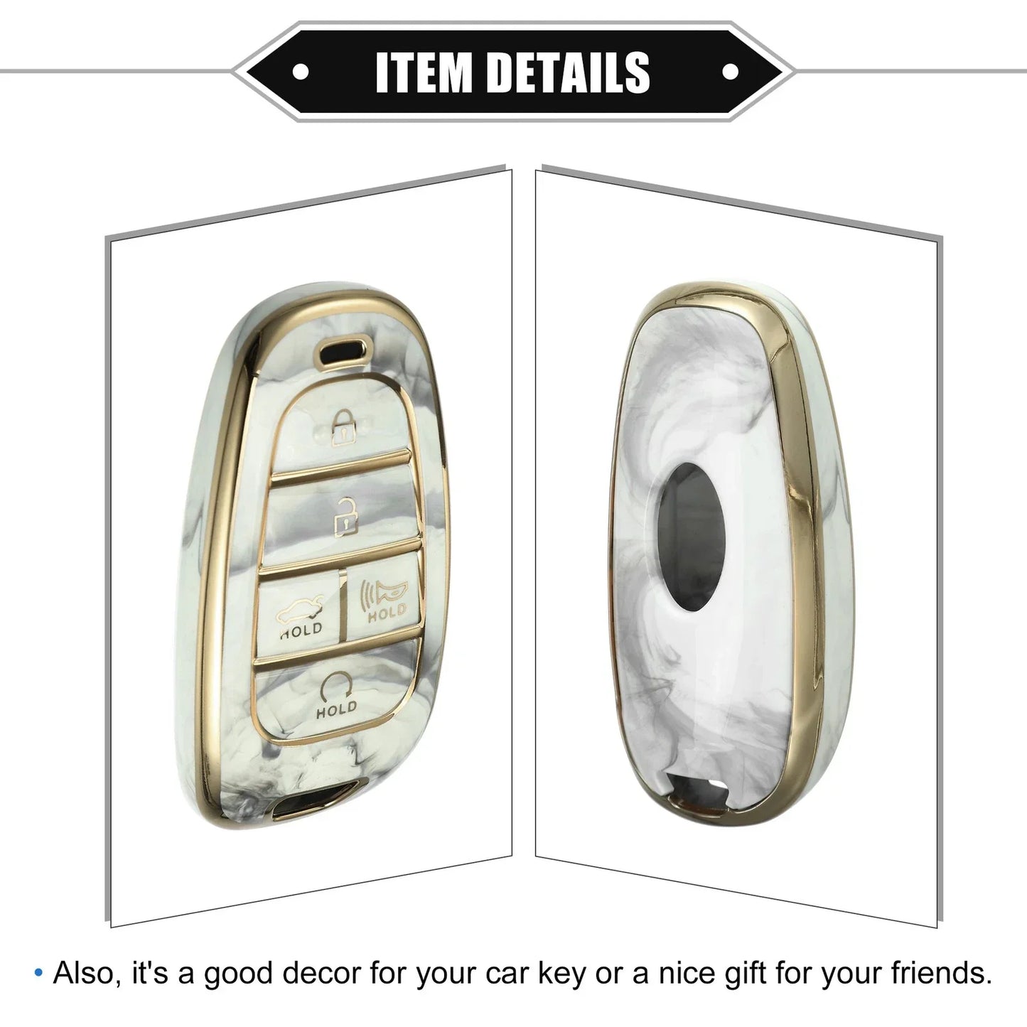 Key Fob Cover for Hyundai Tucson 2020-2022 5 Button Soft TPU Gray