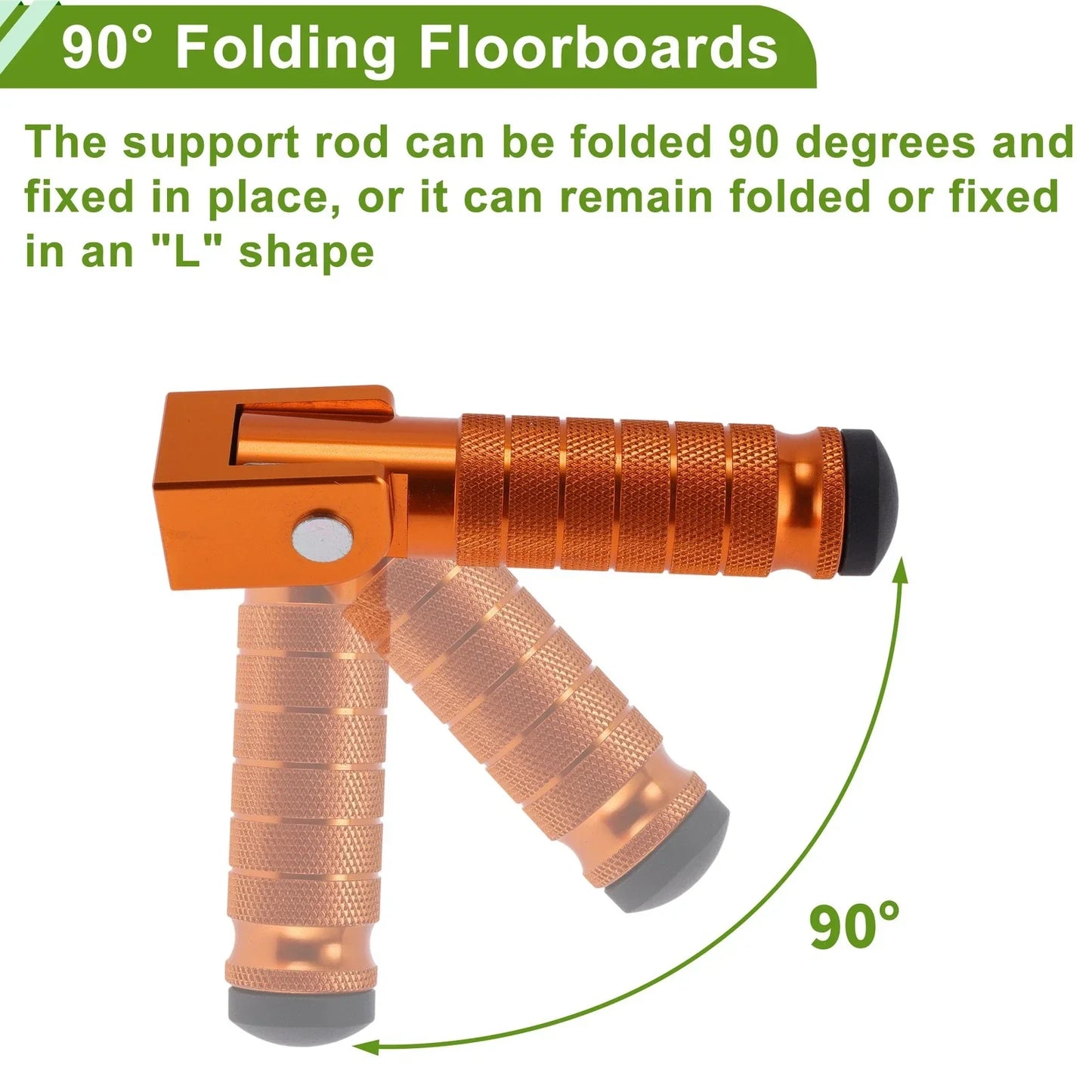Motorcycle Foot Pegs for Honda, Suzuki, Yamaha - Rear Brake Pedal - Orange