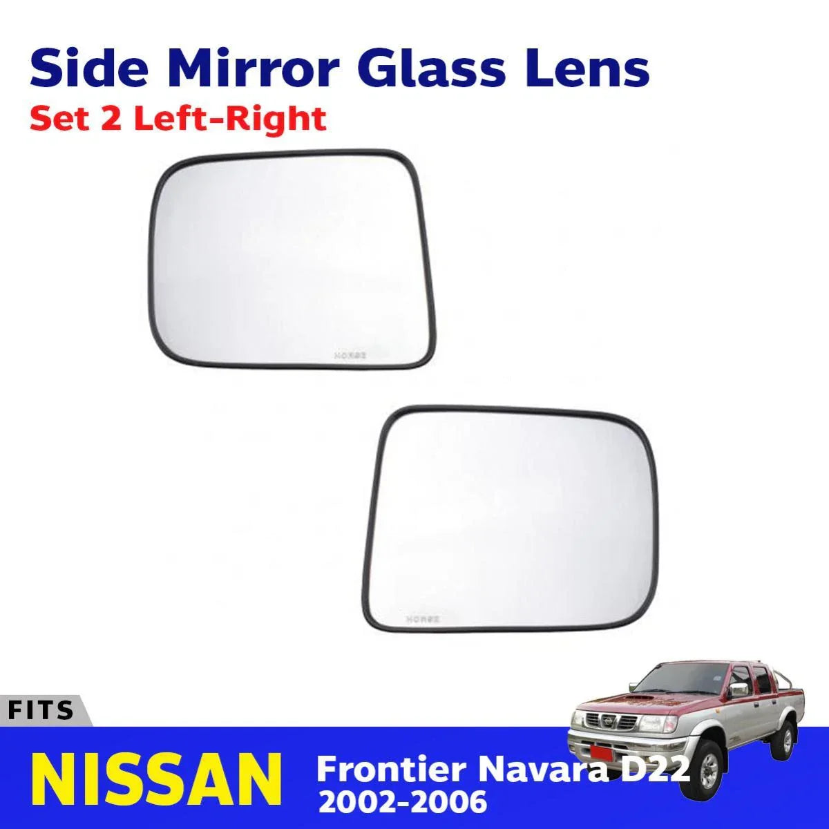Side Mirror Glass Lens Pair Fits Nissan Navara Frontier D22 Pickup 1998-06 D06