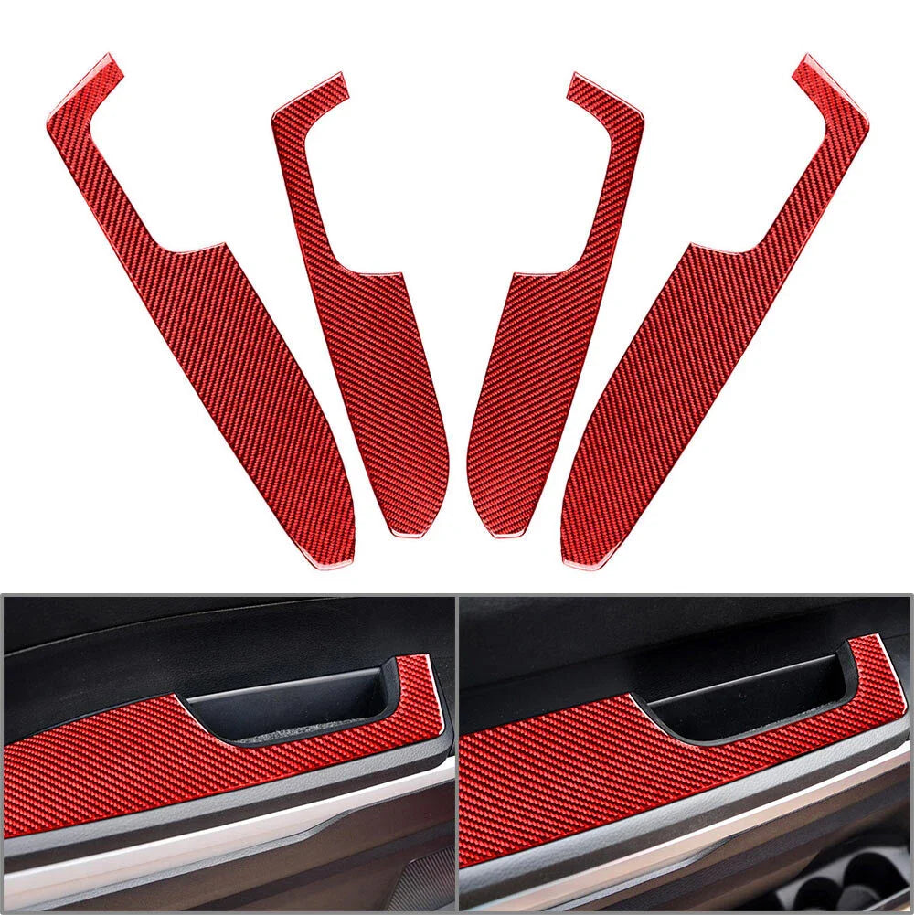 4 x Carbon Fiber Interior Door Armrest Cover Trim for Toyota Tundra (14-21)