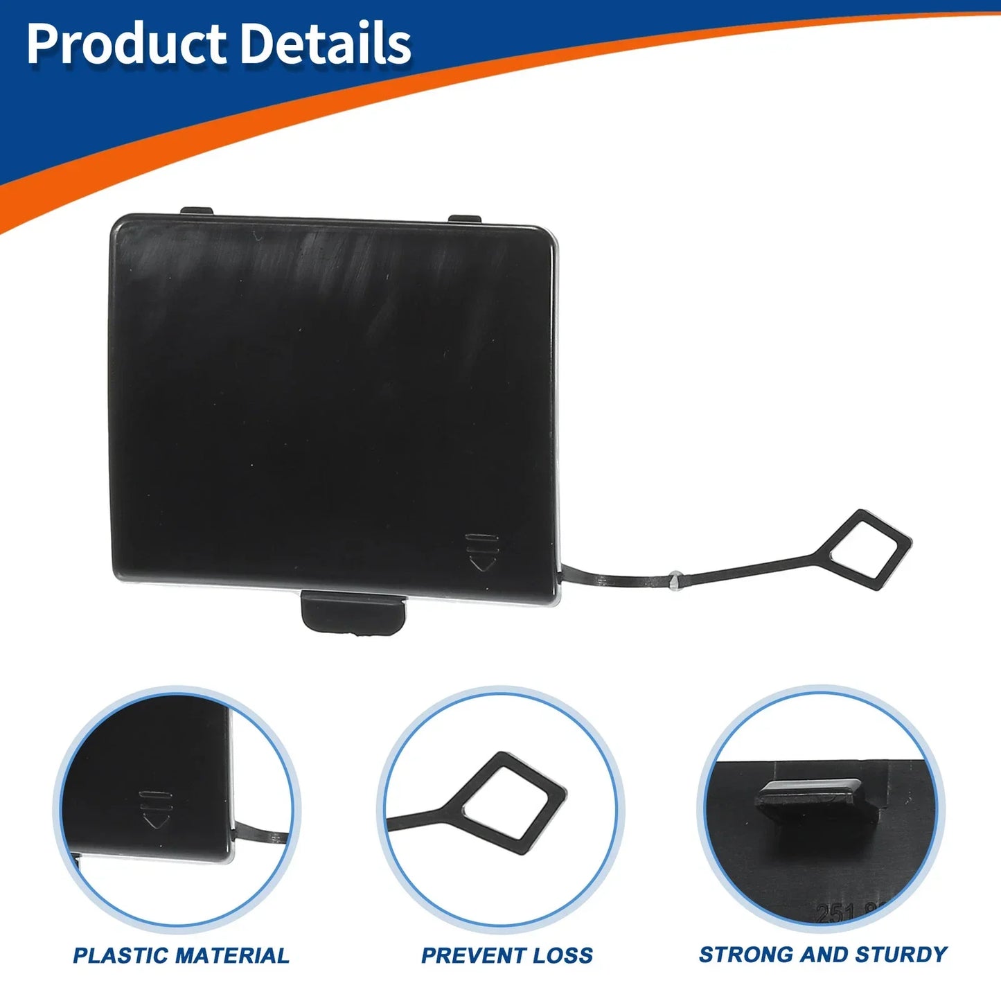 Rear Bumper Tow Hook Cover for Mercedes-Benz W251 R350 (2006-2012) Black