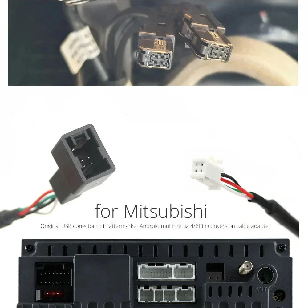 4 Pin 6 Pin Car Radio Wire Harness Adapter for Mitsubishi Pajero ASX (2018)
