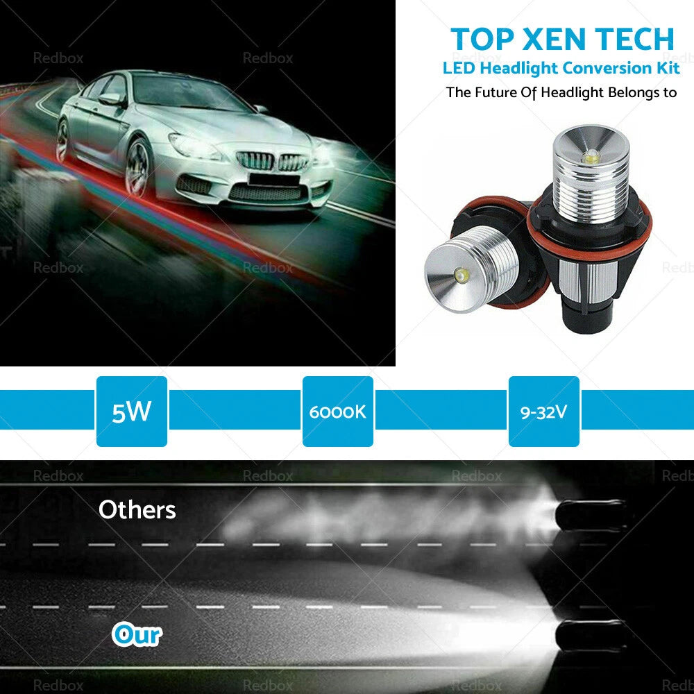 LED Angel Eyes Halo Ring Lights for BMW X5 E39 E53 E60 E61 E63 (1995-2010)
