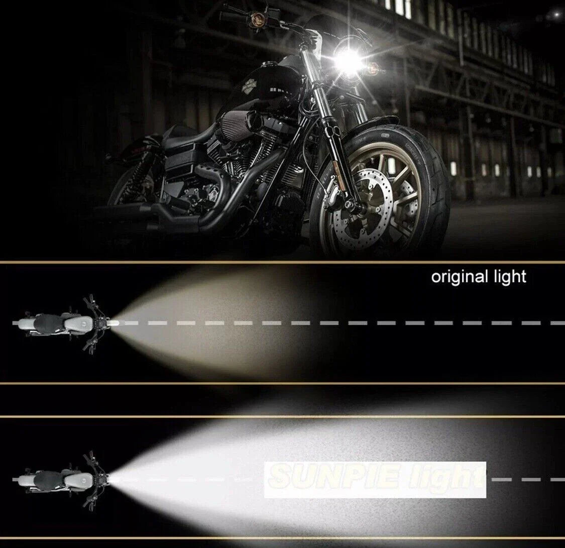 5.75" Chrome LED Bullet Headlight Lamp for Harley Touring