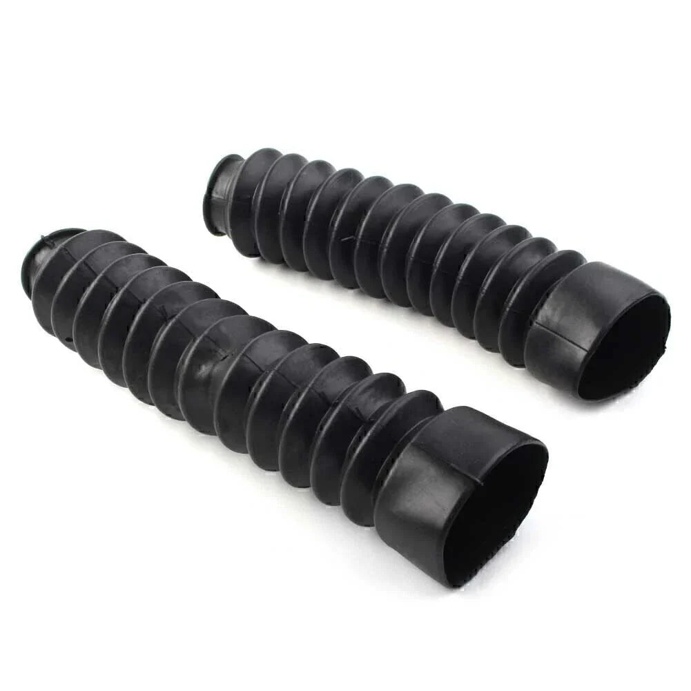Rubber Front Fork Dust Cover Boots for Motorcycle Universal Black
