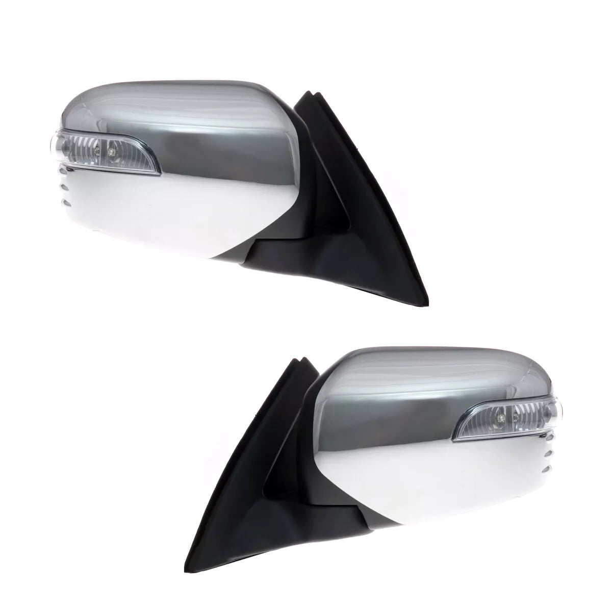 Chrome Electric Wing Mirrors LED for Mitsubishi L200 Triton Warrior 2006-2015