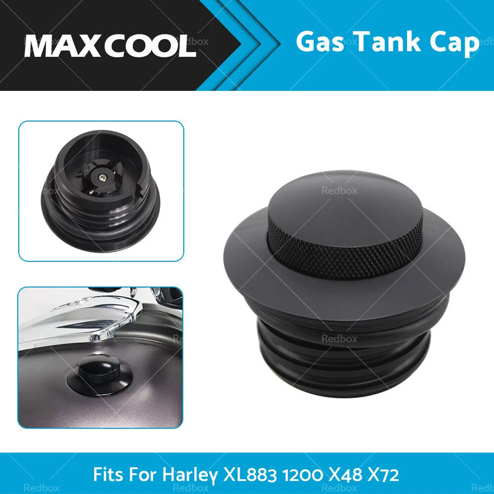 Black Flush Gas Tank Cap Fuel Cover for Harley Touring Sportster XL883 1200