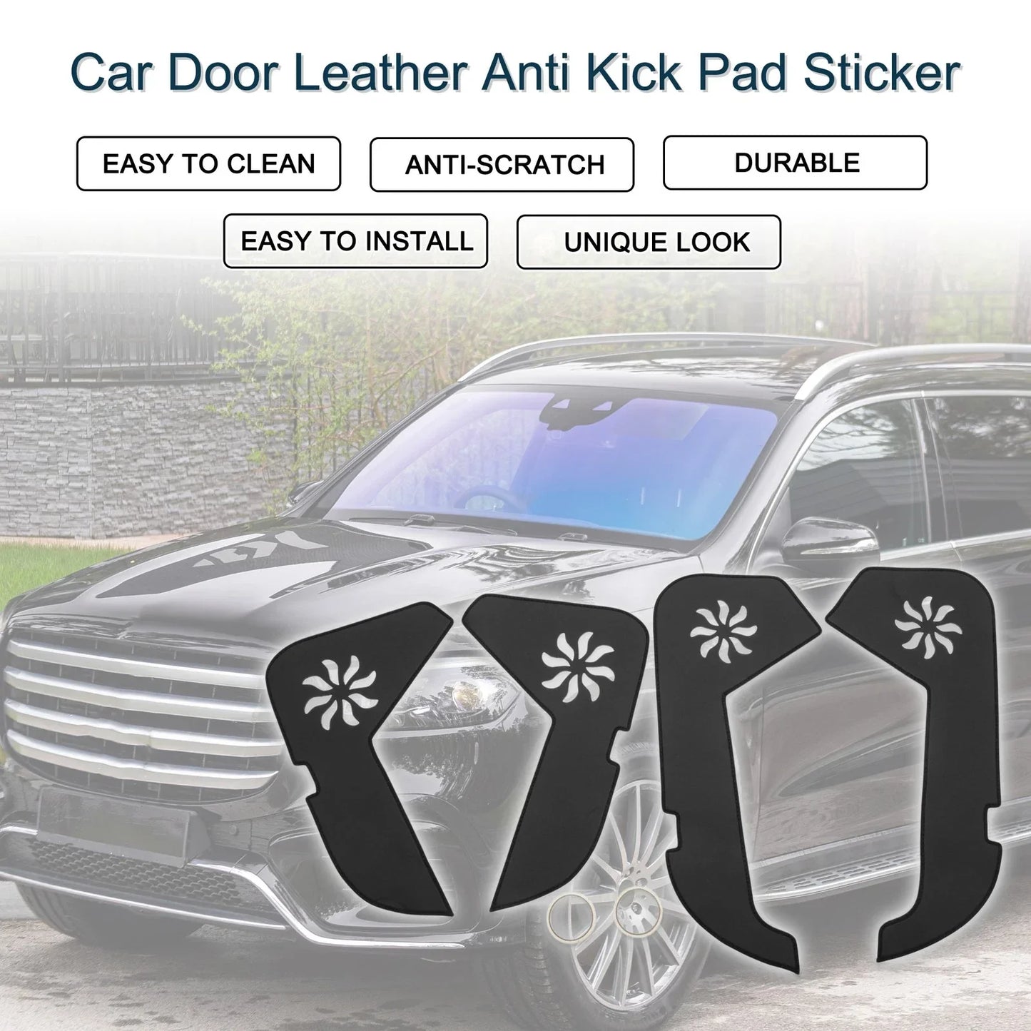 Car Door Leather Anti Kick Pad Sticker for Mercedes-Benz GLS (2017)
