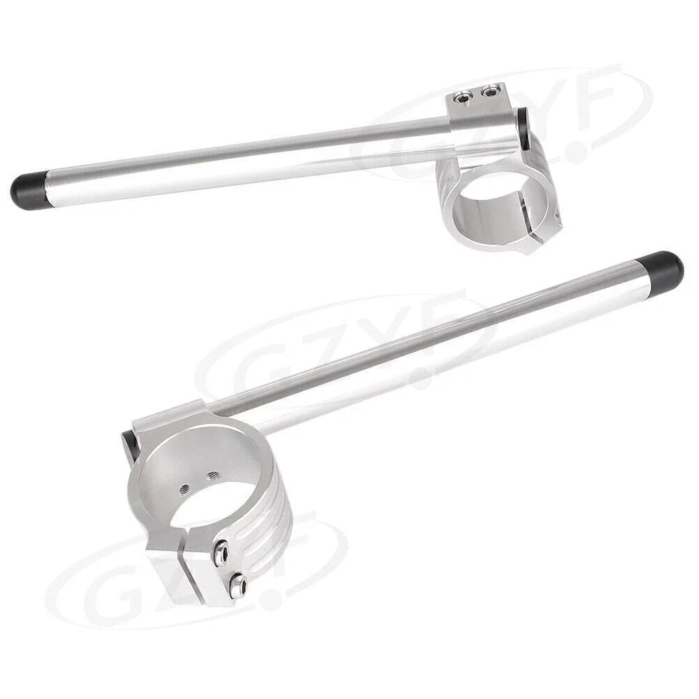32/37/55mm Clip-on Handlebar Fork Tubes for Universal Motor - Silver