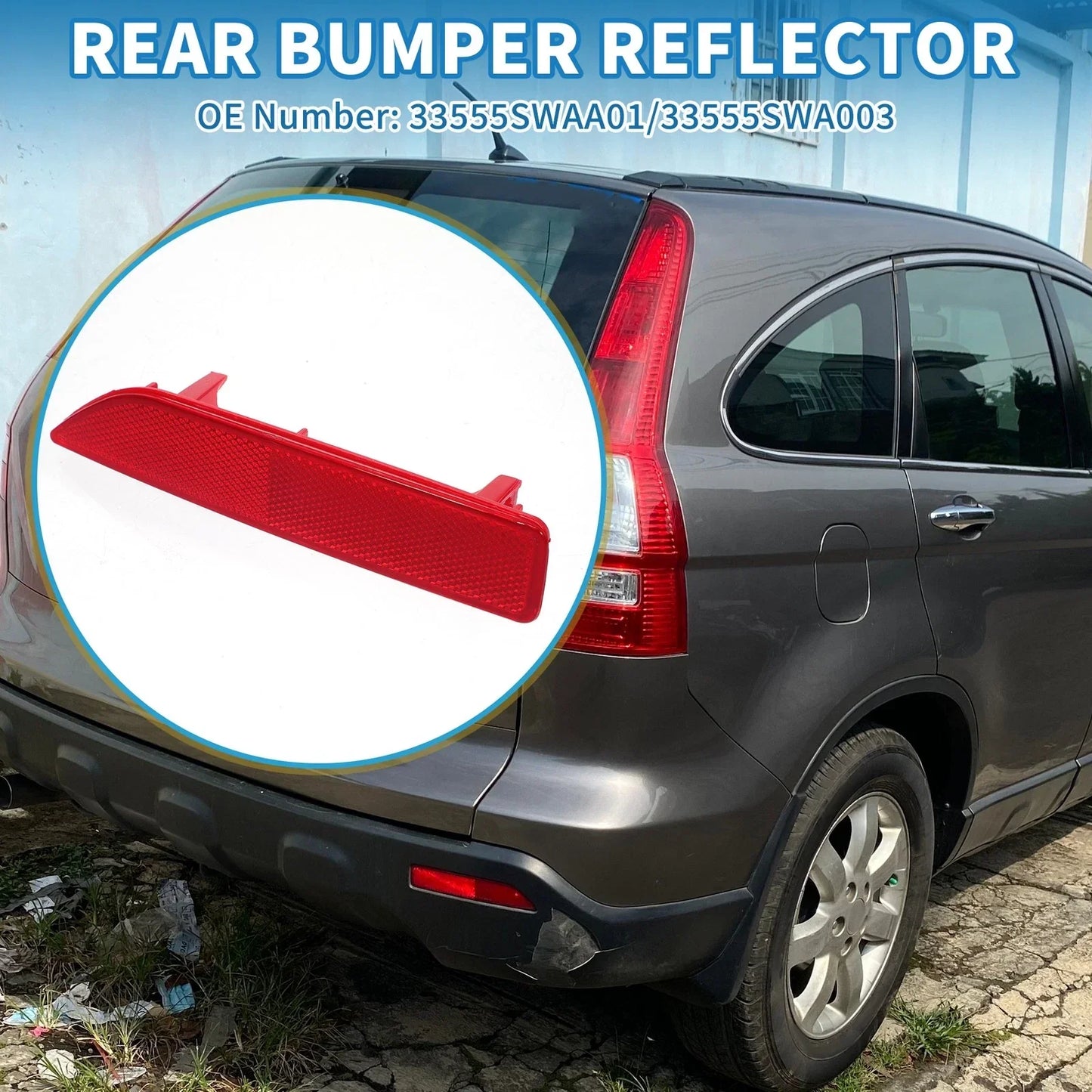 Rear Left Side Bumper Reflector for Honda Crosstour (2013-2015)