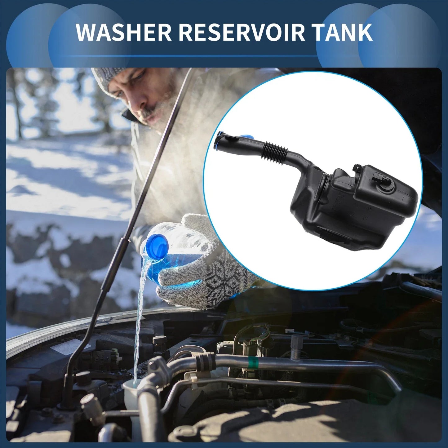 Windshield Washer Reservoir with Cap for Mercedes-Benz GLK250 (2010-2015)