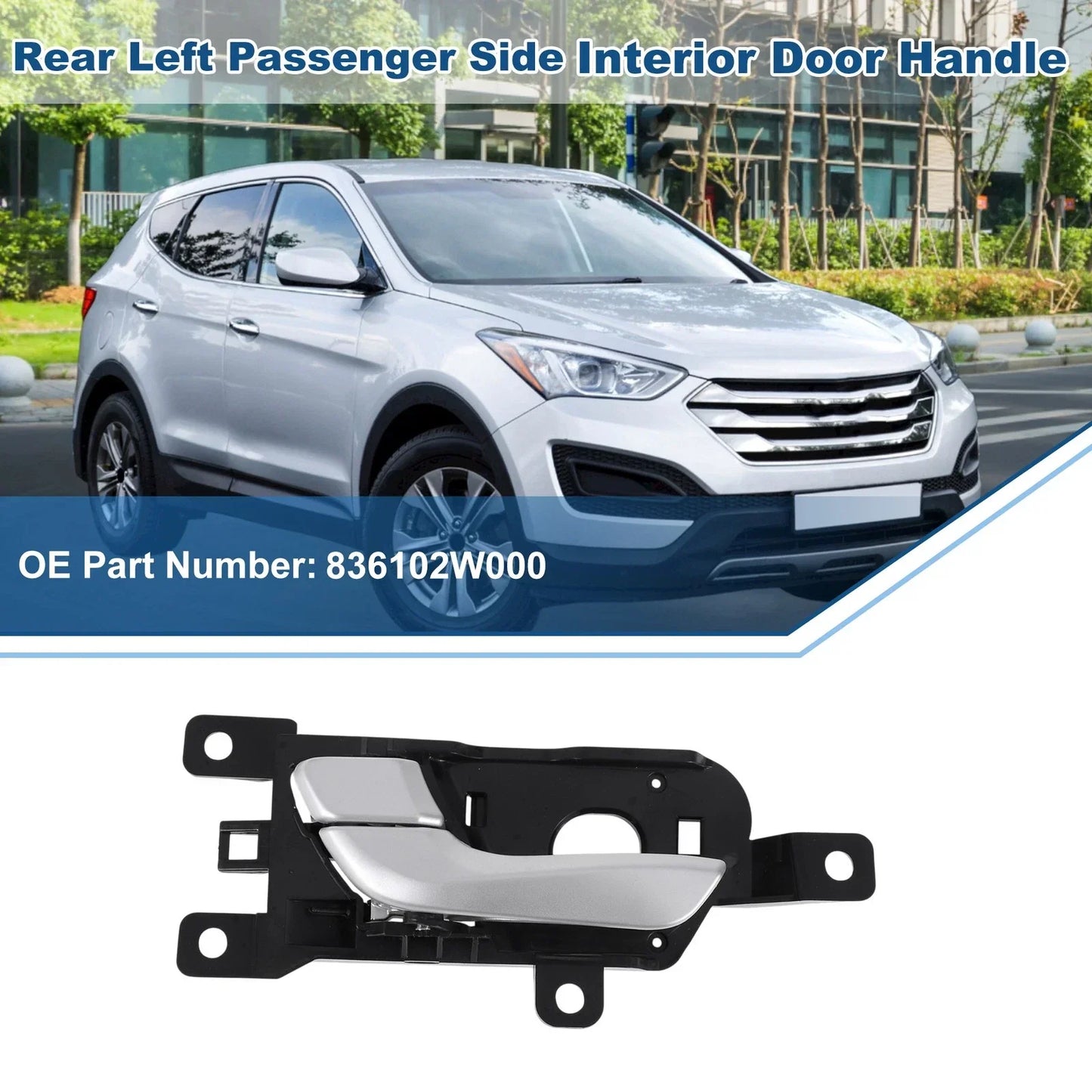 Rear Left Passenger Side Interior Door Handle for Hyundai Santa Fe (2013-2018)