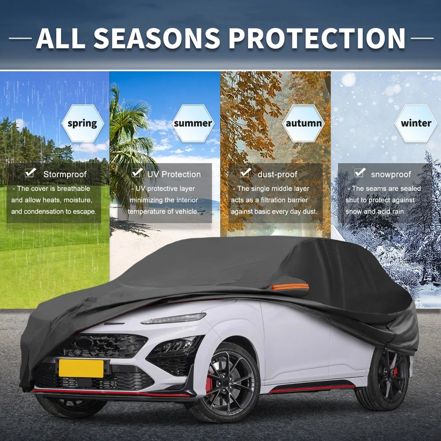 Waterproof Aluminum Film Car Cover for Hyundai Kona (2018-2023)