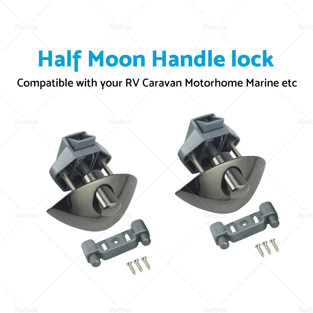 Zinc Alloy Half Moon Push Lock Knob for Camper RV Kitchen Cabin