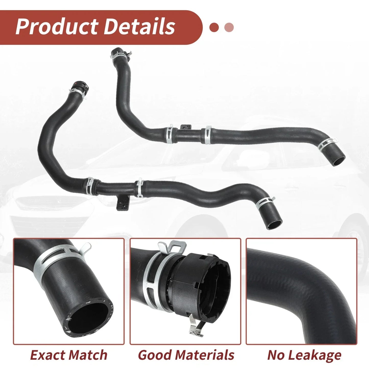 2 x Upper & Lower Radiator Coolant Water Hoses for Hyundai Tucson (2016-2021)