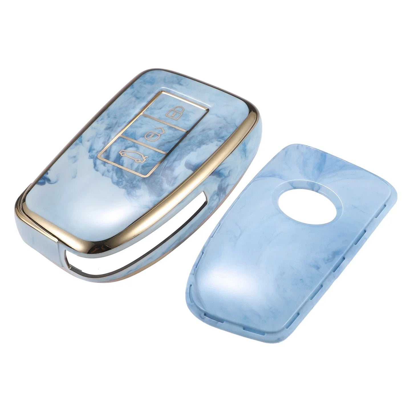 3 x Button Key Fob Cover Case Blue for Lexus IS RX NX200 NX200T (2014-2021)