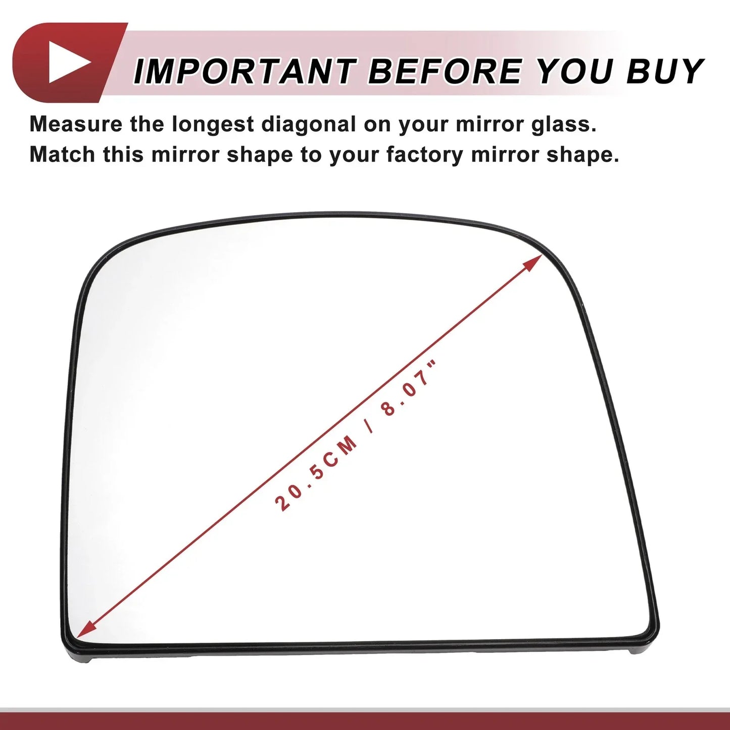 Right Passenger Side Upper Mirror Glass Replacement for Chevrolet