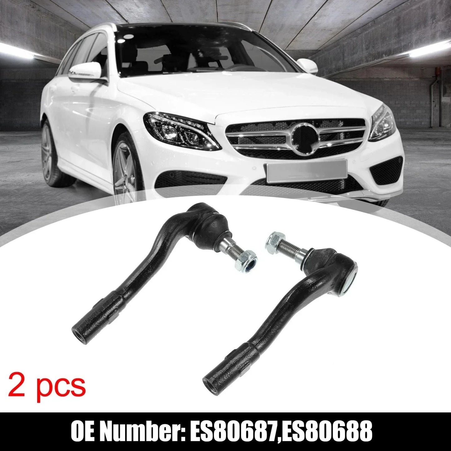2 x Front Outer Tie Rod Ends for Mercedes-Benz C230 C240 C280 (2000-2007)