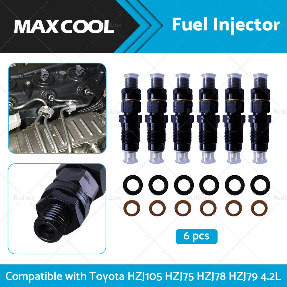 6 x Diesel Fuel Injectors for Toyota HZJ105 HZJ75 HZJ78 HZJ79 4.2L 1HZ
