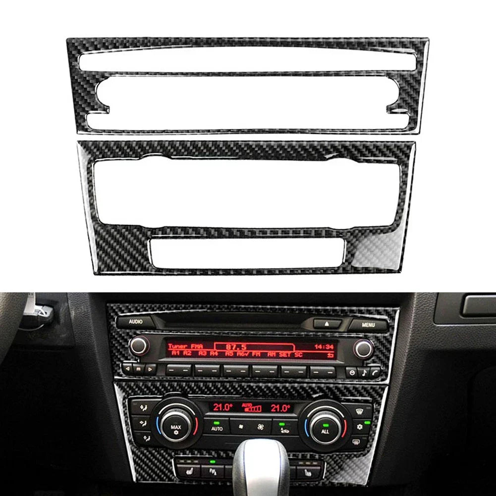 Carbon Fiber CD & AC Panel Cover Trim for BMW 3 Series E90 E92 E93 (2005-2012)