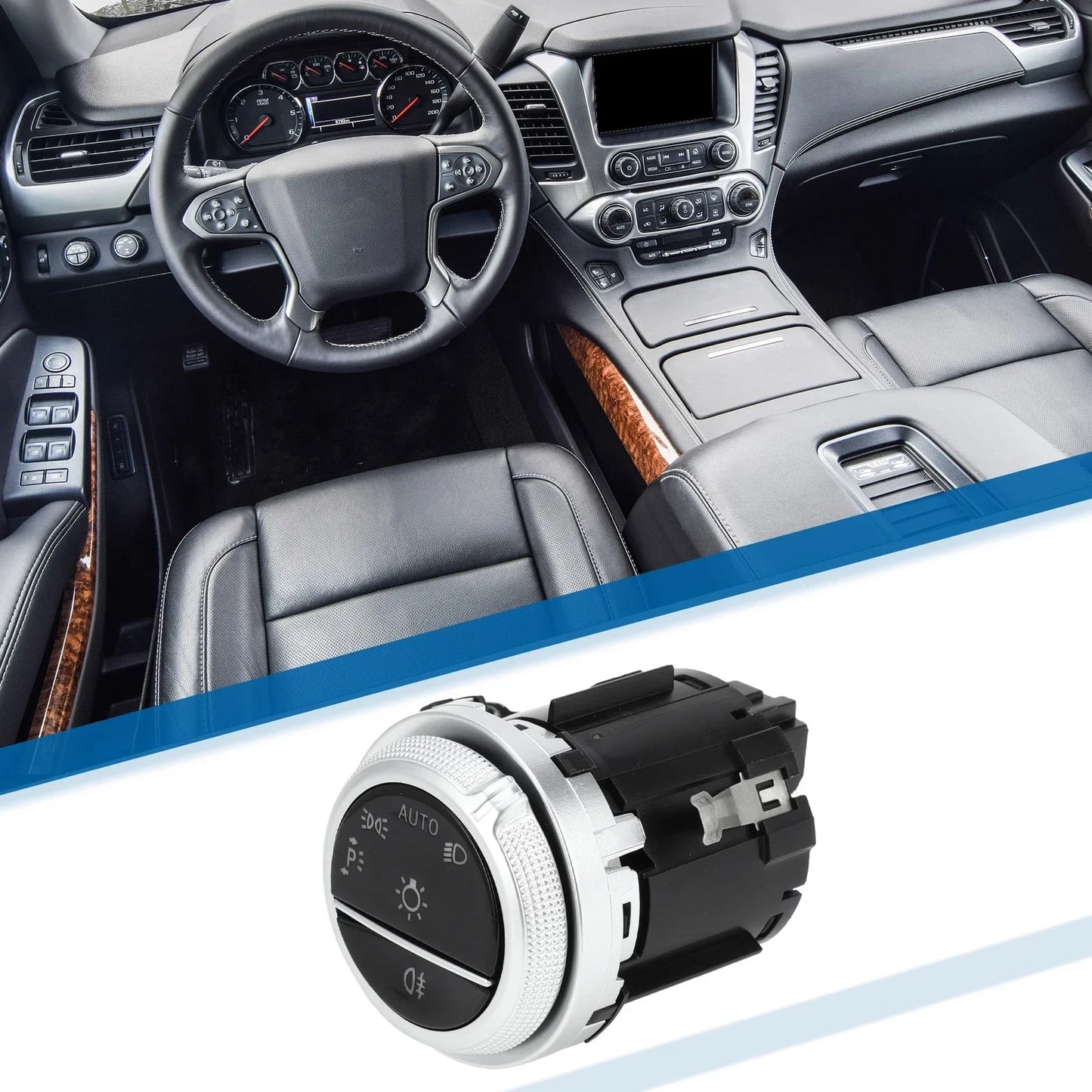 Headlight Switch for Mercedes-Benz C 300 2022-2023, Plastic, Black