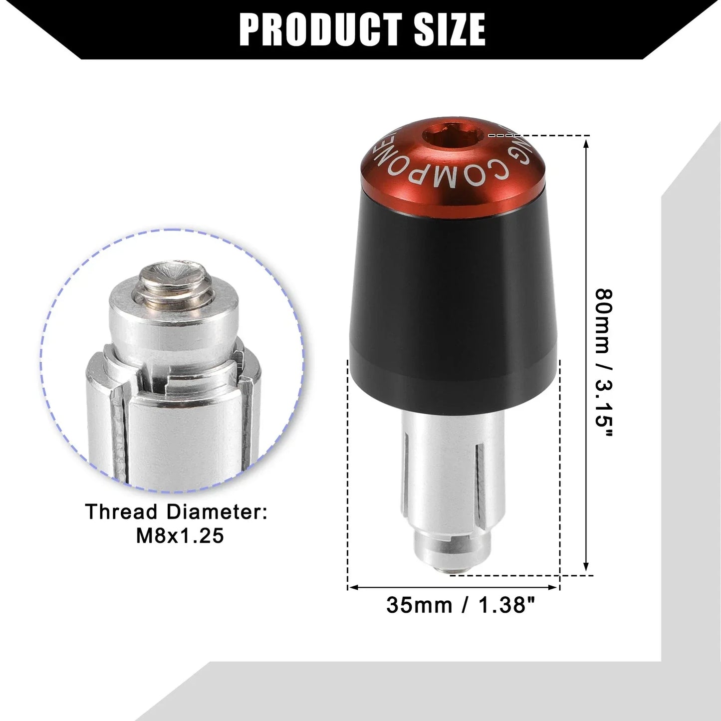 2 x Motorcycle Handlebar End Plug Grip Caps 7/8" for Honda