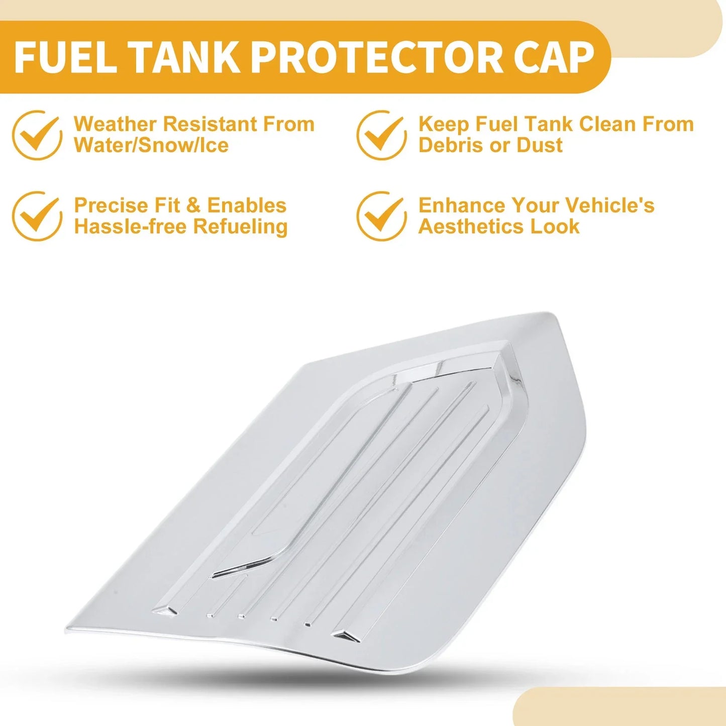 Fuel Tank Door Cap for Honda Fit (2021-2025) Fuel Filler Flap Cover Chrome
