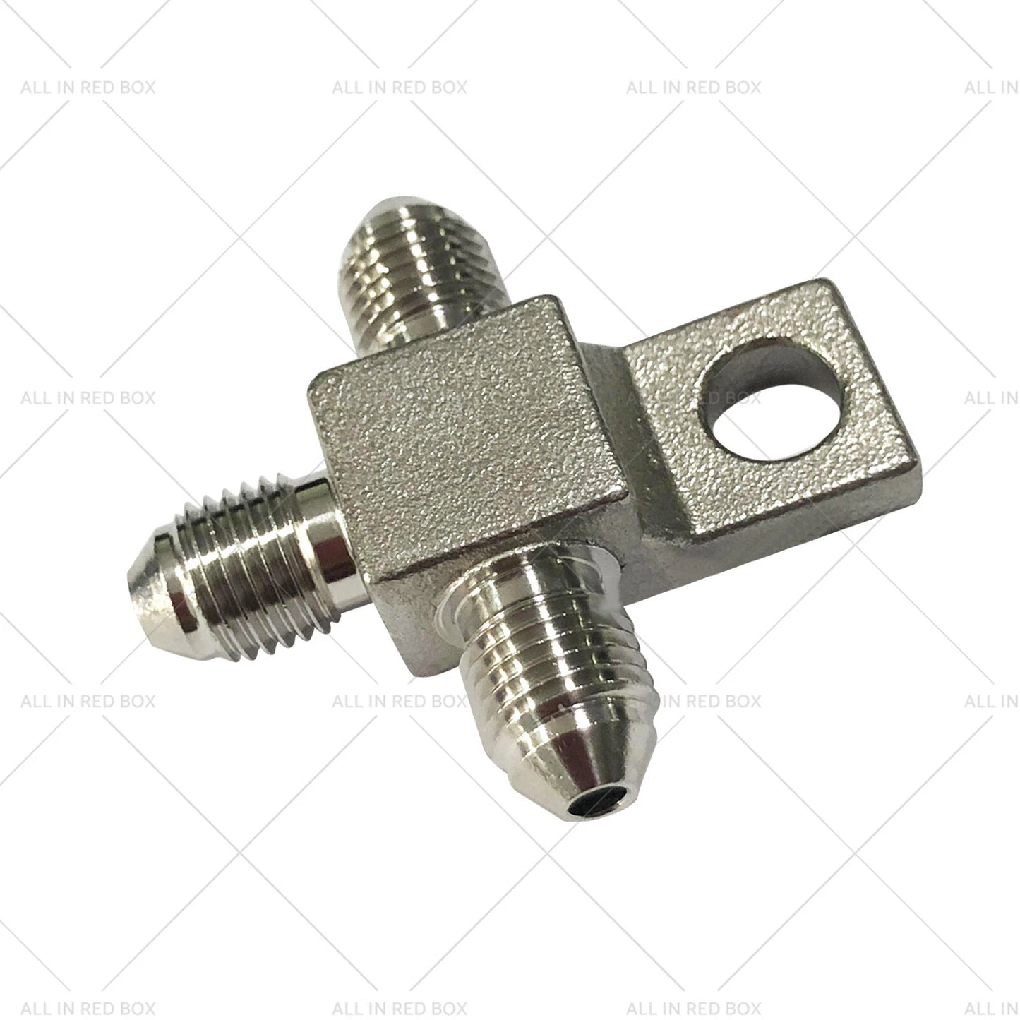 Pair of Stainless Steel 3 AN Male Brake Hose Tee Blocks for Car Model