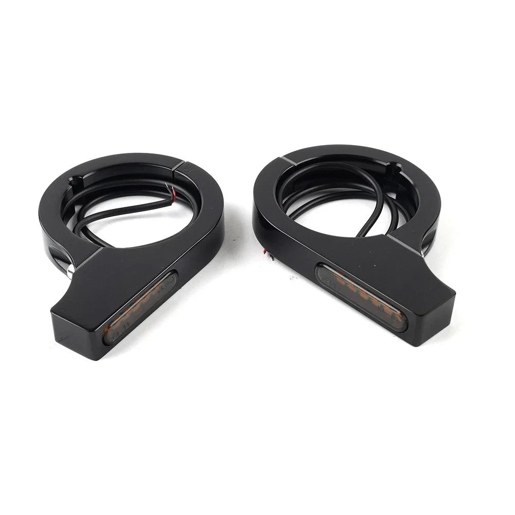 46-50MM LED Turn Signal Light Indicator Amber for Harley Touring Dyna (2006-2023)