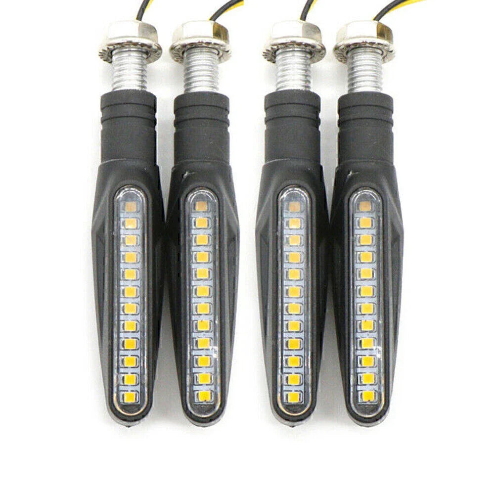 4 x Universal Motorcycle LED Amber Turn Signal Lights for Bike