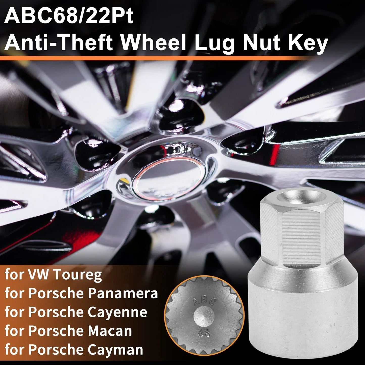 Wheel Lock Lug Nut Key Socket Tool for VW Touareg (2004-2018)