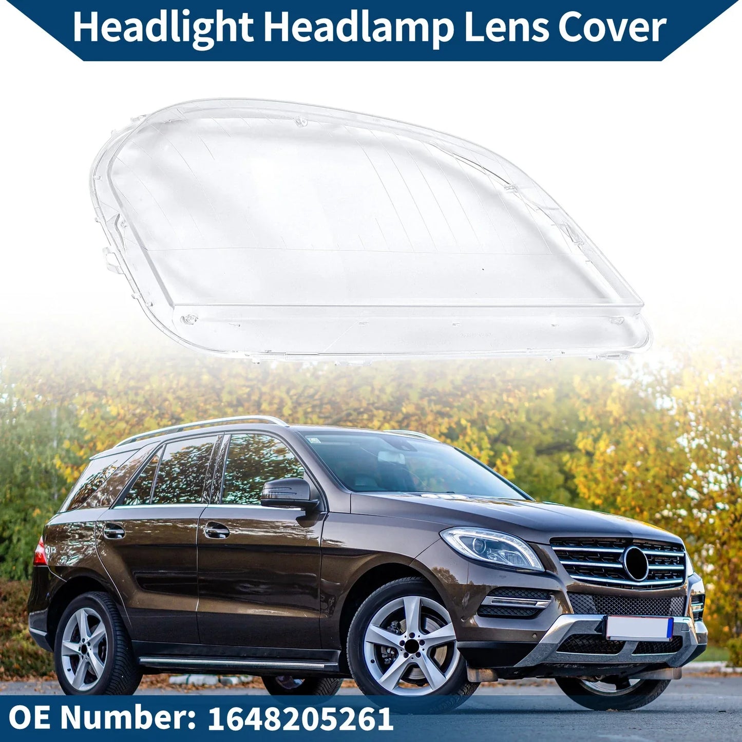 Front Right Headlight Lens Cover for Mercedes-Benz ML350 (2006-2011)