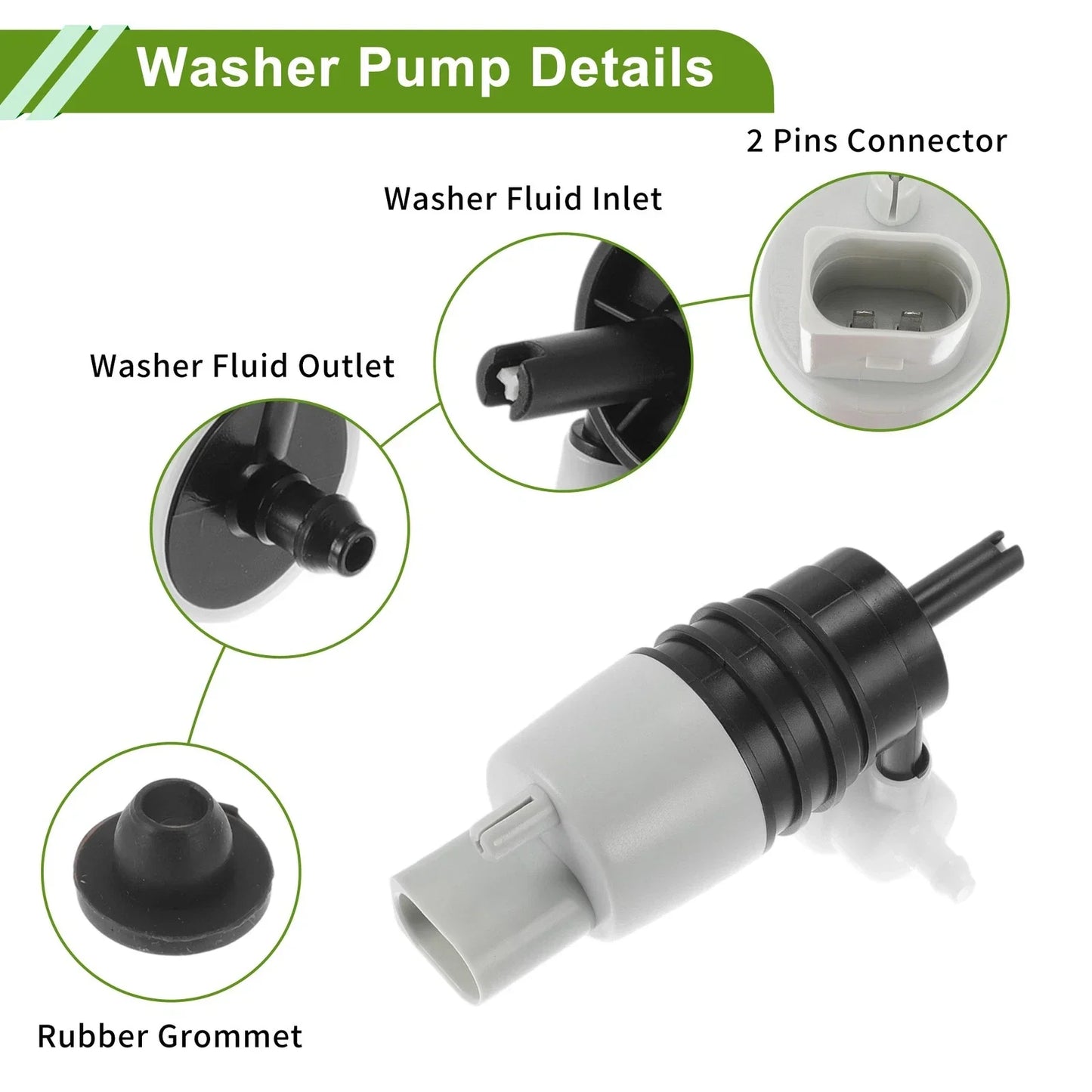 Windshield Washer Pump w/Grommet for Mercedes Benz G63 AMG (2013-2023)