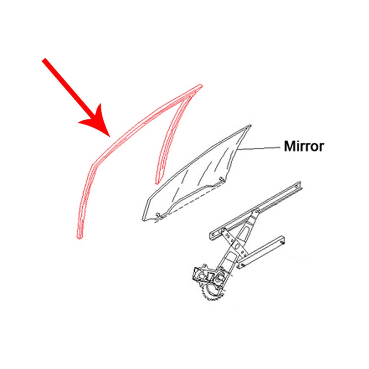 Rear Weatherstrip Glass Run Channel for Honda City Type Z 1996-2002