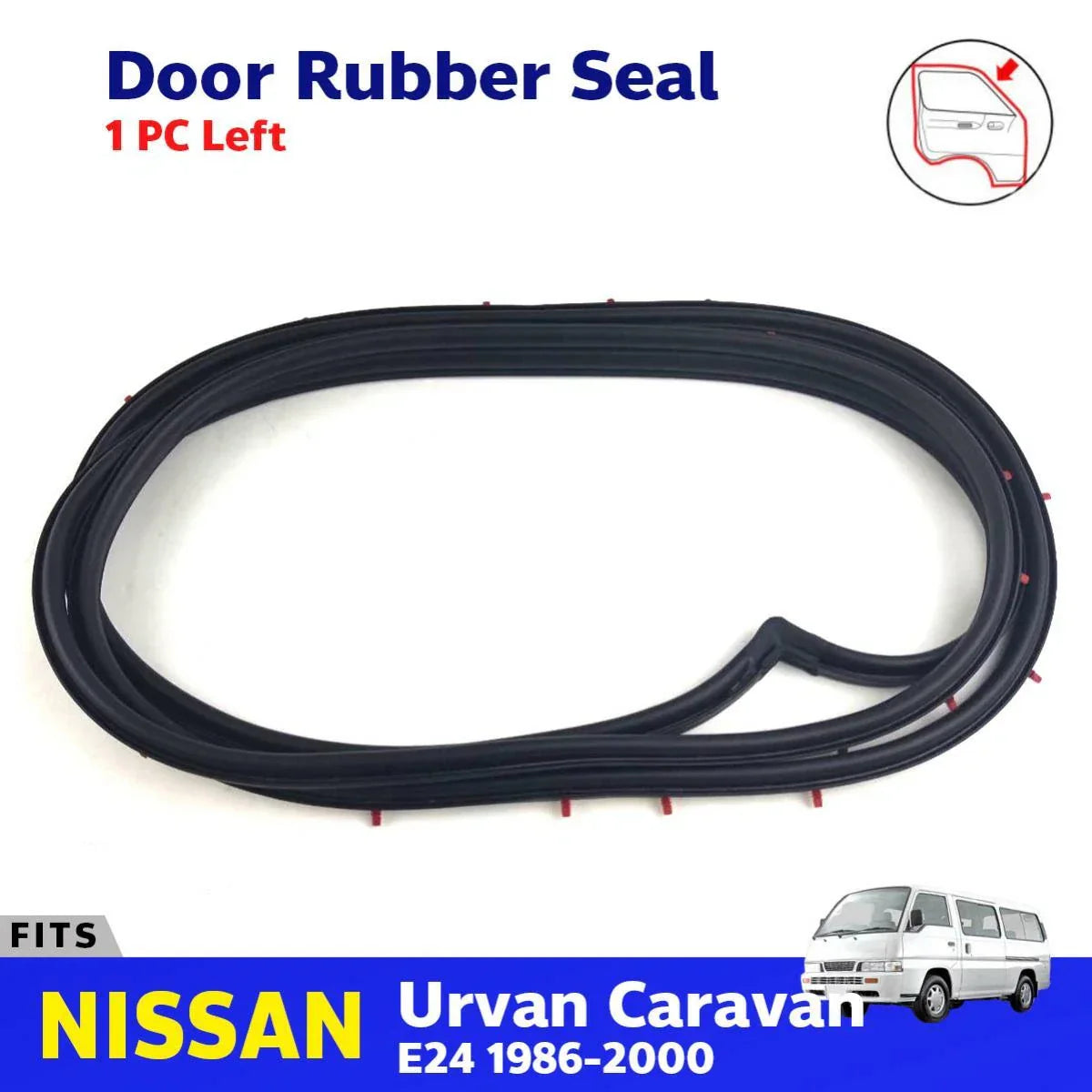 Door Rubber Seal Weatherstrip Left Fits Nissan Urvan Caravan E24 Van 1986-00