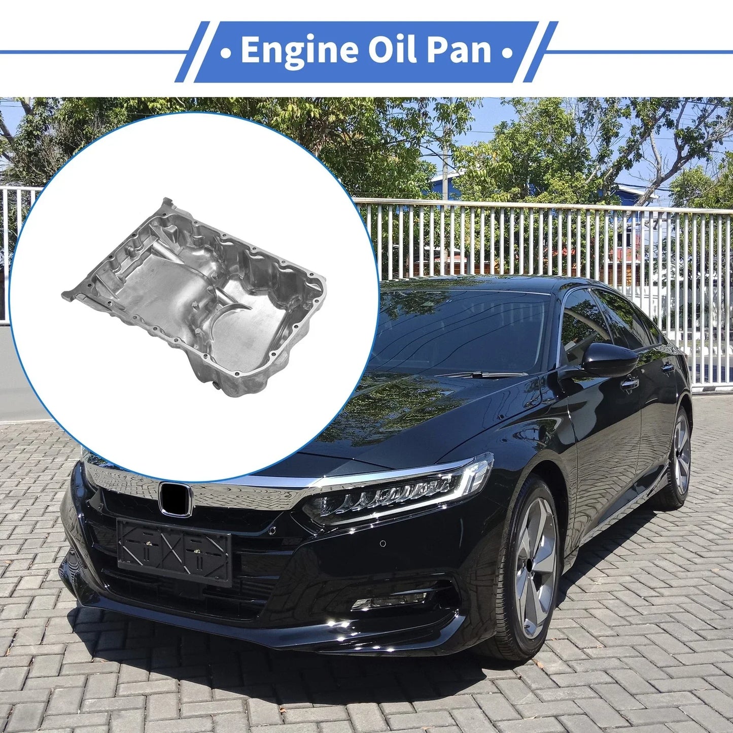Engine Oil Pan for Honda Accord (1998-2002) - 1 x Steel Silver Tone
