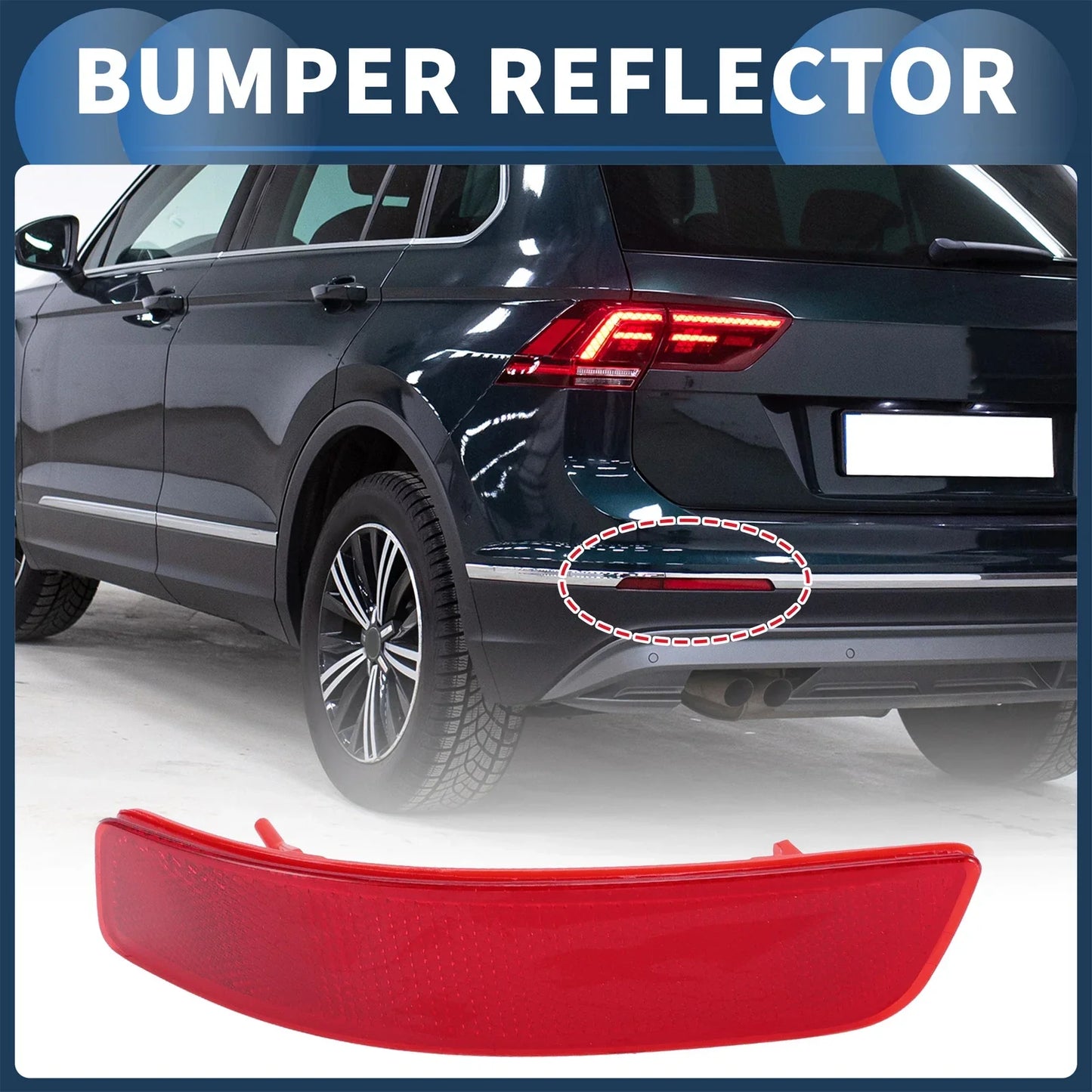 Bumper Reflector for Lexus ES300h 2013-2018 - Plastic Rear Left