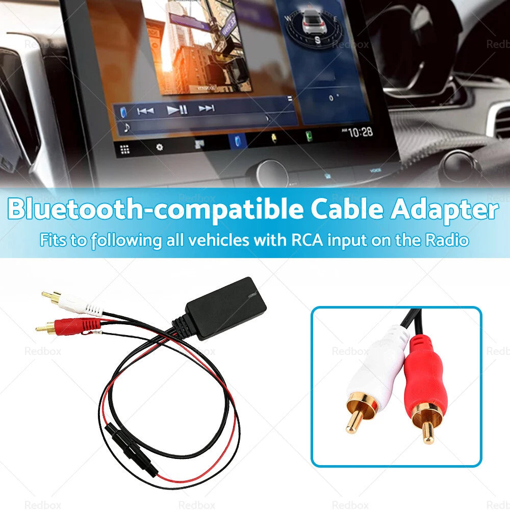 12V Bluetooth AUX Receiver Module with 2RCA Cable for Car Audio Stereo