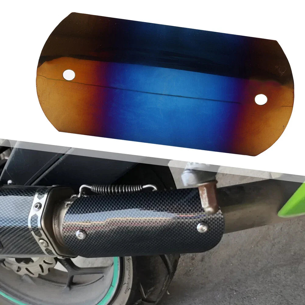 Steel Blue Exhaust Middle Pipe Heat Shield Cover for Motorcycle