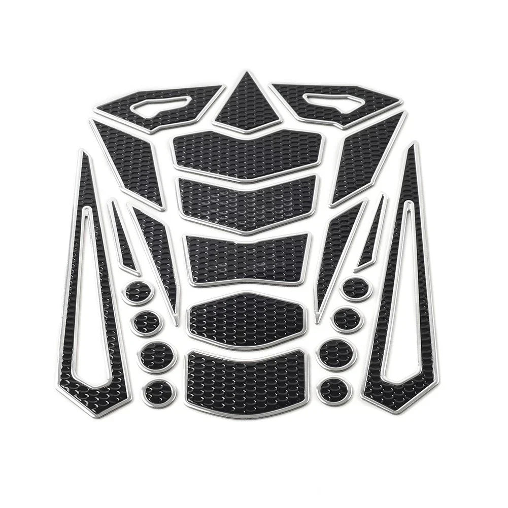 Silver Motorcycle Oil Fuel Tank Pad Cover Guard Protector Decal Sticker