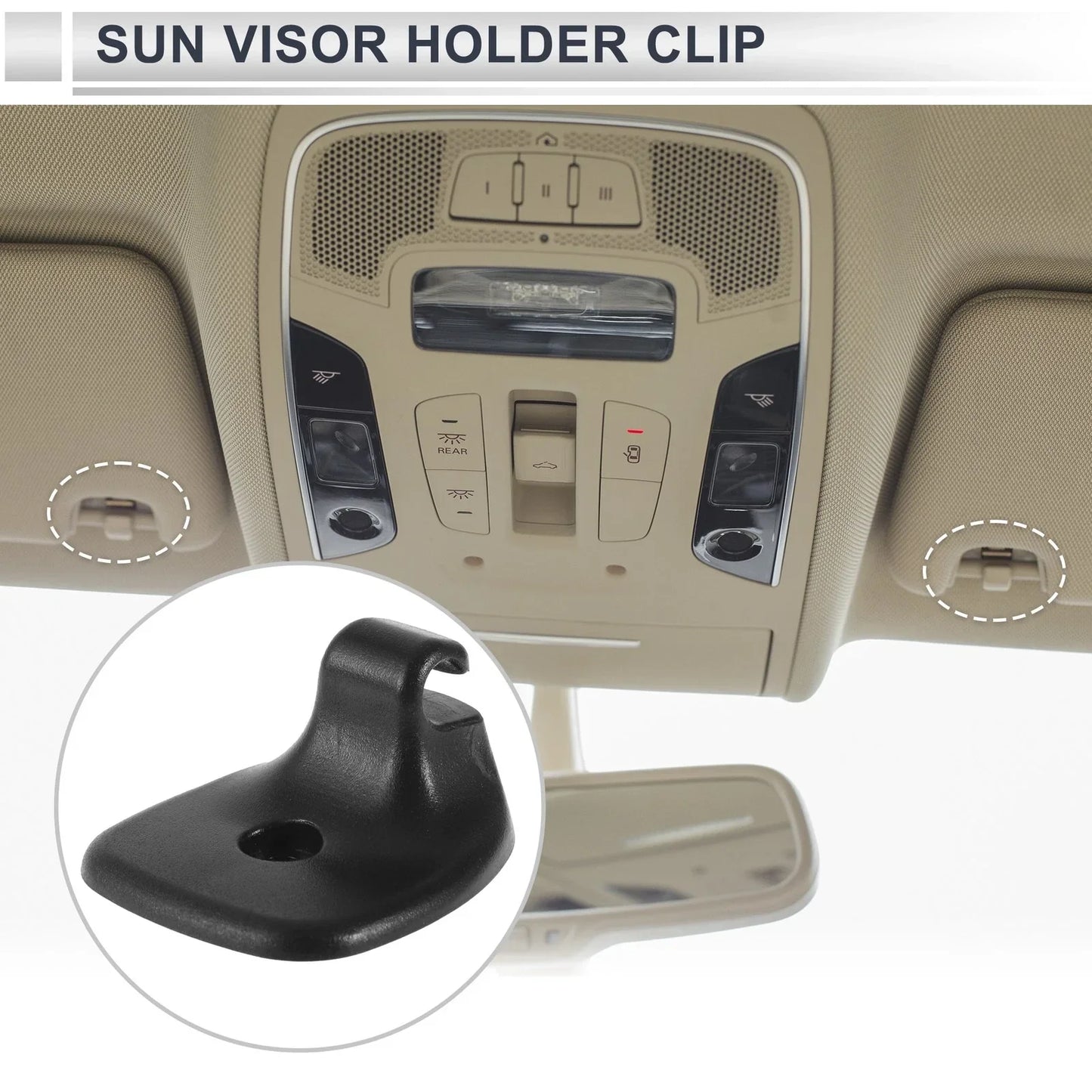 Sun Visor Holder Clip for Chrysler Sebring, Dodge Avenger (2007-2010) Black