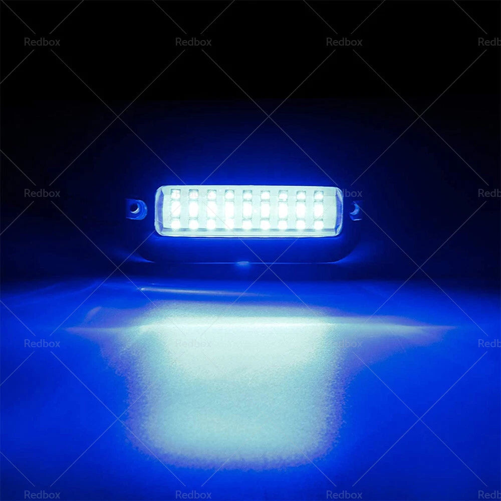 Blue 27 LED Stainless Steel Underwater Boat Transom Light for Pontoon