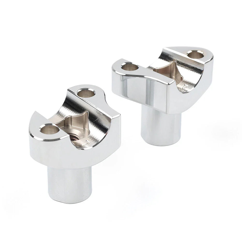2" Straight Handlebar Risers for Harley Dyna Sportster Softail Chrome