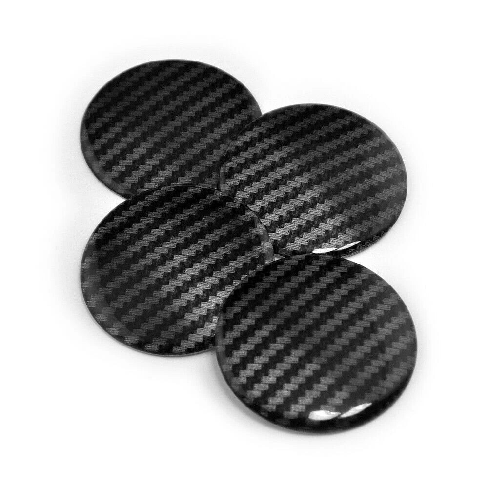 4 x 50mm Car Wheel Center Cap Rim Carbon Fiber Base Hub Cap Cover for Cars Trucks